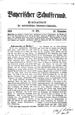 Bayerischer Schulfreund Donnerstag 30. September 1869