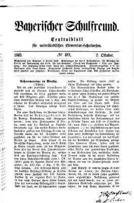 Bayerischer Schulfreund Donnerstag 7. Oktober 1869