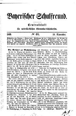 Bayerischer Schulfreund Donnerstag 18. November 1869