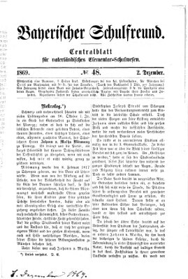 Bayerischer Schulfreund Donnerstag 2. Dezember 1869