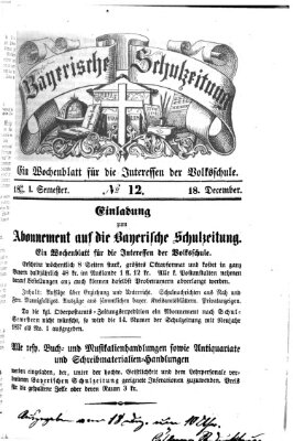 Bayerische Schulzeitung Donnerstag 18. Dezember 1856