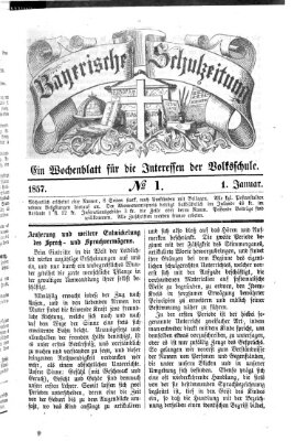 Bayerische Schulzeitung Donnerstag 1. Januar 1857