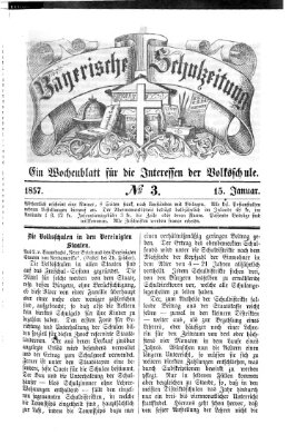 Bayerische Schulzeitung Donnerstag 15. Januar 1857