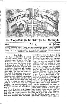 Bayerische Schulzeitung Donnerstag 19. Februar 1857