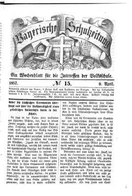 Bayerische Schulzeitung Donnerstag 9. April 1857