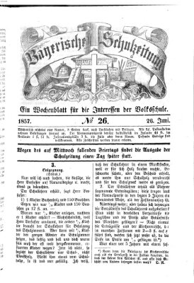 Bayerische Schulzeitung Freitag 26. Juni 1857