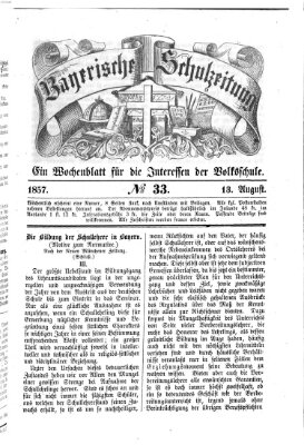 Bayerische Schulzeitung Donnerstag 13. August 1857