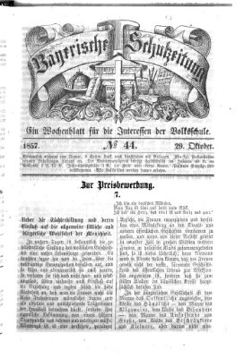 Bayerische Schulzeitung Donnerstag 29. Oktober 1857