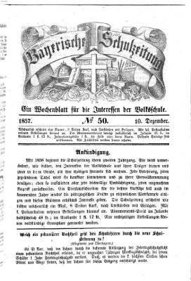 Bayerische Schulzeitung Donnerstag 10. Dezember 1857