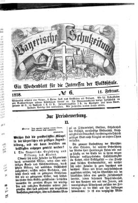 Bayerische Schulzeitung Donnerstag 11. Februar 1858