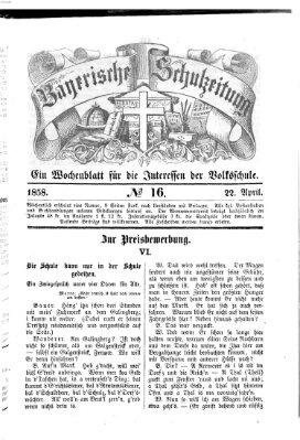 Bayerische Schulzeitung Donnerstag 22. April 1858