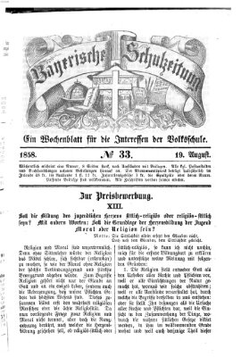 Bayerische Schulzeitung Donnerstag 19. August 1858