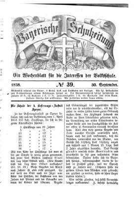 Bayerische Schulzeitung Donnerstag 30. September 1858