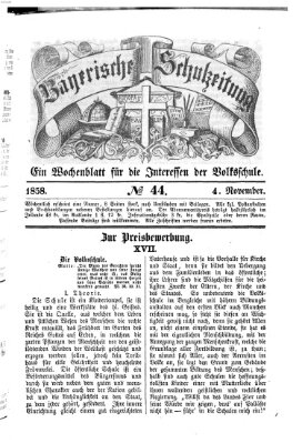 Bayerische Schulzeitung Donnerstag 4. November 1858