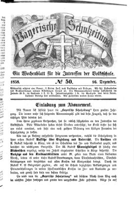 Bayerische Schulzeitung Donnerstag 16. Dezember 1858