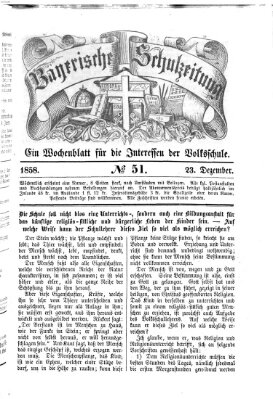 Bayerische Schulzeitung Donnerstag 23. Dezember 1858