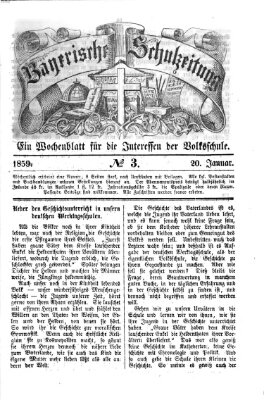 Bayerische Schulzeitung Donnerstag 20. Januar 1859