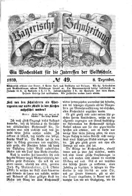 Bayerische Schulzeitung Donnerstag 8. Dezember 1859