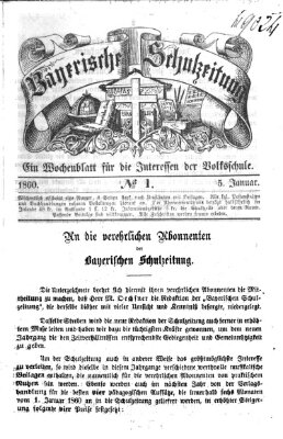 Bayerische Schulzeitung Donnerstag 5. Januar 1860