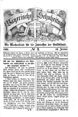 Bayerische Schulzeitung Donnerstag 19. Januar 1860