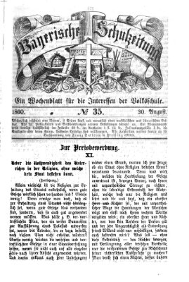 Bayerische Schulzeitung Donnerstag 30. August 1860