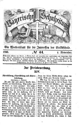 Bayerische Schulzeitung Donnerstag 1. November 1860