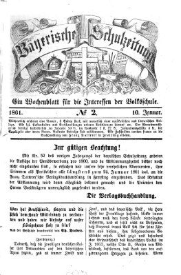 Bayerische Schulzeitung Donnerstag 10. Januar 1861