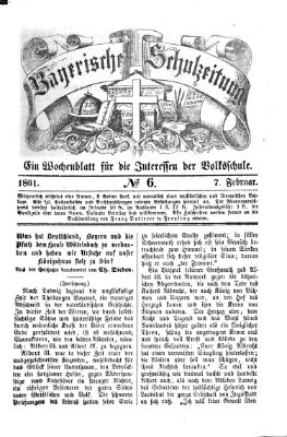 Bayerische Schulzeitung Donnerstag 7. Februar 1861