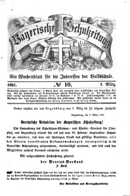 Bayerische Schulzeitung Donnerstag 7. März 1861