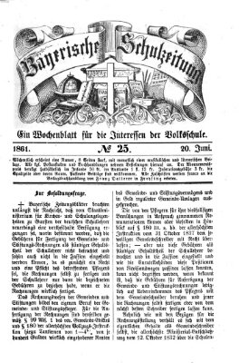 Bayerische Schulzeitung Donnerstag 20. Juni 1861