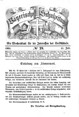 Bayerische Schulzeitung Donnerstag 11. Juli 1861