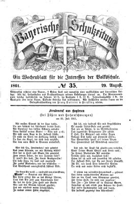 Bayerische Schulzeitung Donnerstag 29. August 1861