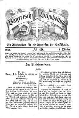 Bayerische Schulzeitung Donnerstag 3. Oktober 1861