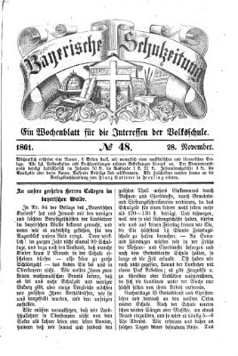 Bayerische Schulzeitung Donnerstag 28. November 1861