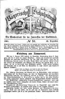 Bayerische Schulzeitung Donnerstag 19. Dezember 1861