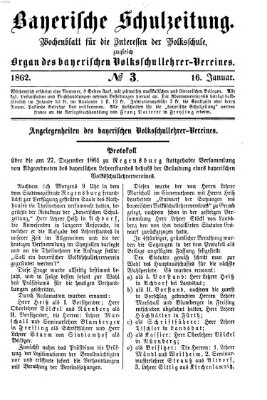 Bayerische Schulzeitung Donnerstag 16. Januar 1862