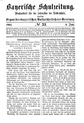 Bayerische Schulzeitung Donnerstag 5. Juni 1862