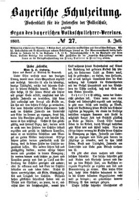 Bayerische Schulzeitung Donnerstag 3. Juli 1862