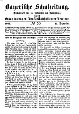 Bayerische Schulzeitung Donnerstag 11. Dezember 1862