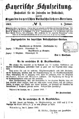 Bayerische Schulzeitung Donnerstag 1. Januar 1863