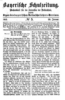 Bayerische Schulzeitung Donnerstag 29. Januar 1863