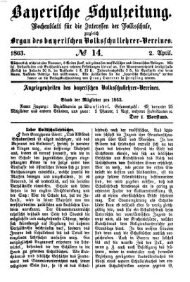 Bayerische Schulzeitung Donnerstag 2. April 1863