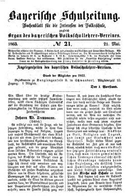 Bayerische Schulzeitung Donnerstag 21. Mai 1863