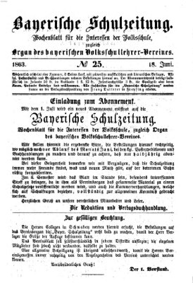 Bayerische Schulzeitung Donnerstag 18. Juni 1863