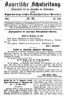 Bayerische Schulzeitung Donnerstag 30. Juli 1863