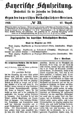 Bayerische Schulzeitung Donnerstag 27. August 1863