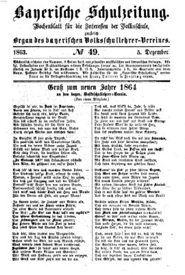 Bayerische Schulzeitung Samstag 5. Dezember 1863