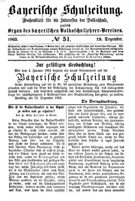 Bayerische Schulzeitung Samstag 19. Dezember 1863