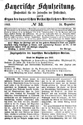 Bayerische Schulzeitung Donnerstag 31. Dezember 1863