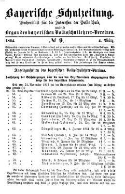 Bayerische Schulzeitung Freitag 4. März 1864